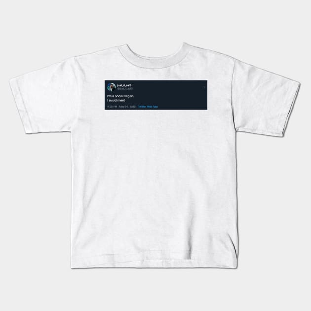 Twitter - Social Vegan Kids T-Shirt by Uwaki